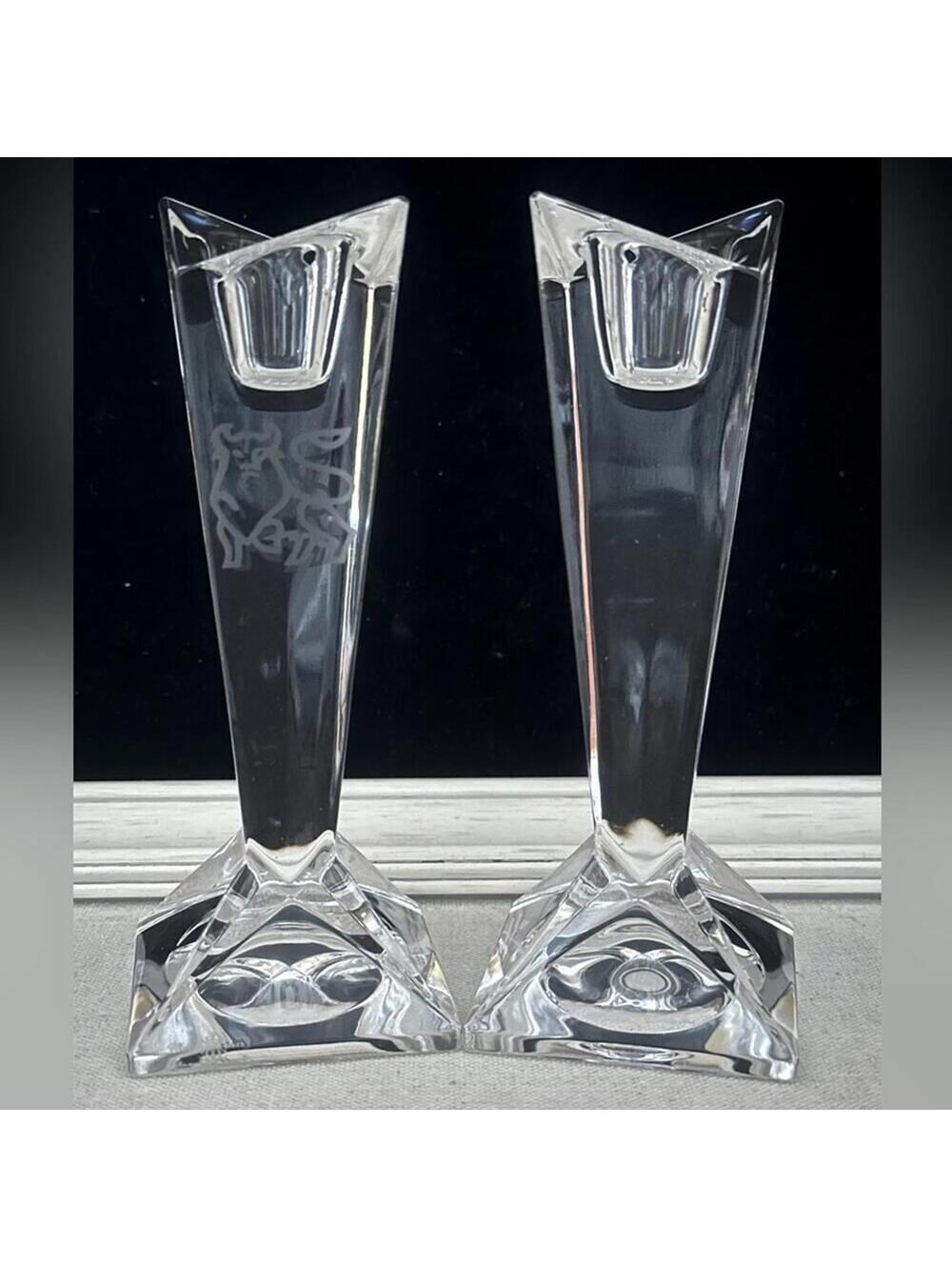 Vintage Madison by Rosenthal 6” candlesticks (one etched bull) set of 2